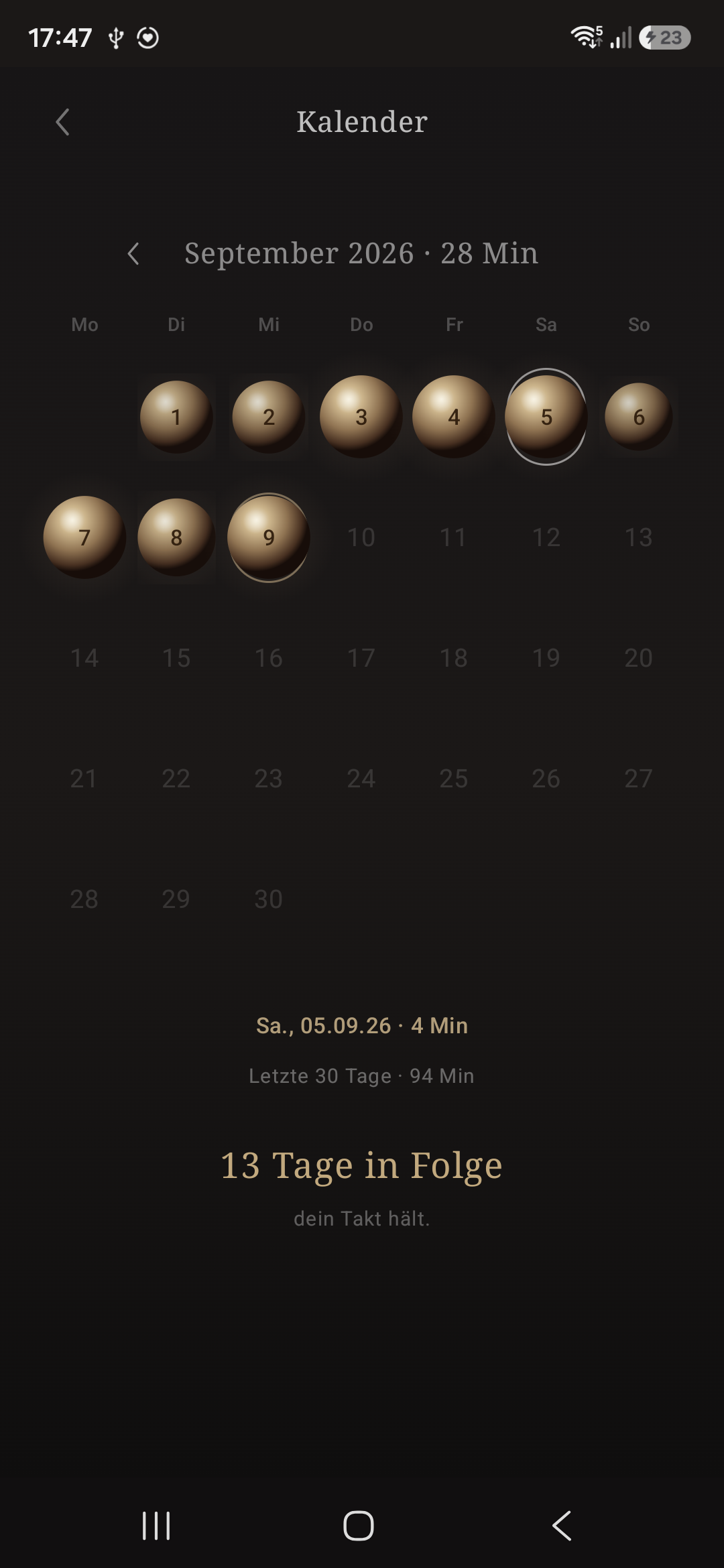 VIVAL für Android — Kalender: dein Rhythmus im Blick