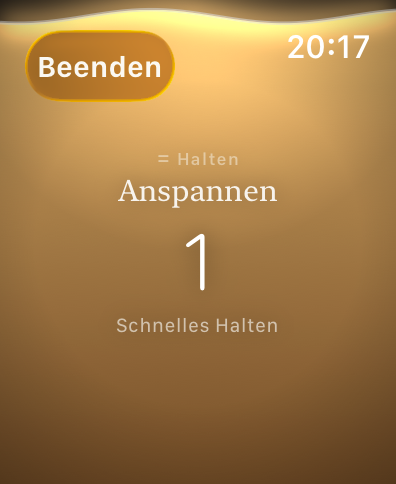 VIVAL auf der Apple Watch — Anspannen